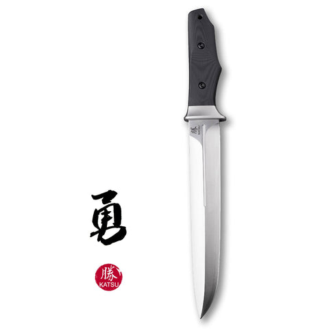 KATSU FB02, SLD-MAGIC Steel short sword, Kydex Sheath, Sakura Blade Nemoto Design