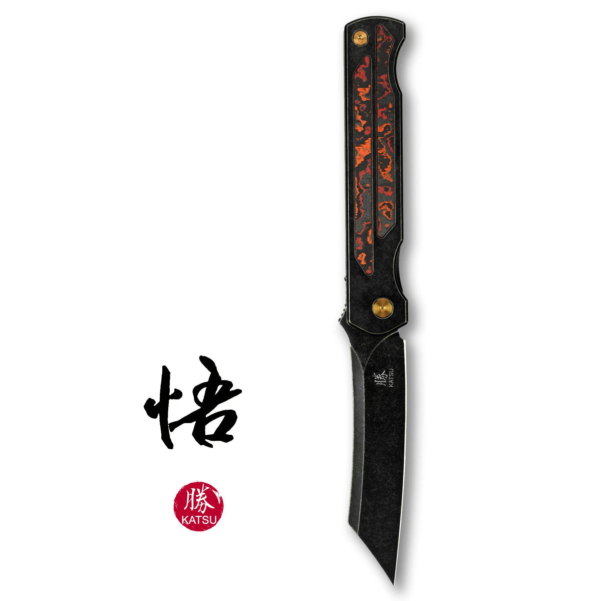 KATSU JT03, CPM S35VN Blade, Stonewashed Titanium Handle with