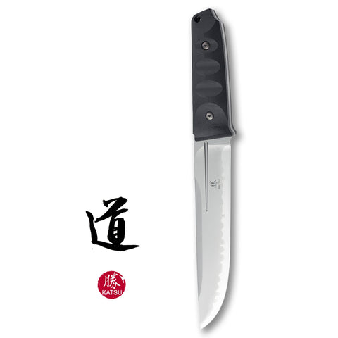 KATSU FB01, SLD-MAGIC Steel Fixed Blade Knife, Kydex Sheath, Sakura Blade Nemoto Design