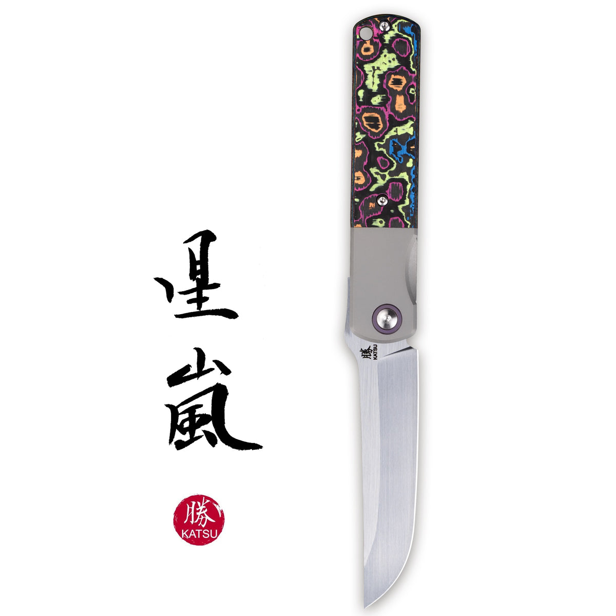 その他 KaTsuo KATSU NEBULA, ZDP-189 Super Steel Blade, Titanium & Multicolored
