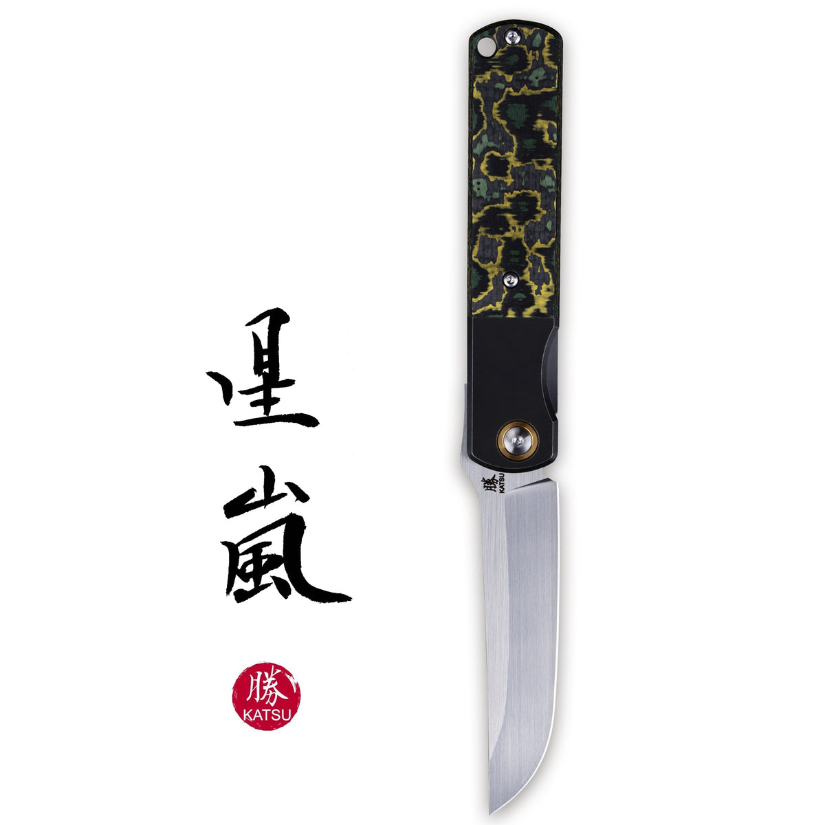 KATSU NEBULA, ZDP-189 Super Steel Blade, Titanium & Multicolored