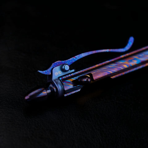 KATSU ZENITH, Full Timascus Frame Tactical Pen, CNC Milled Tokyo Tower Lattice, Bolt-Action, 粋 中山 design, Limited Edition