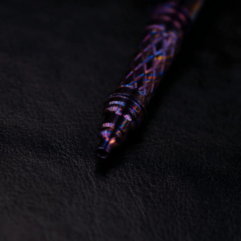 KATSU ZENITH, Full Timascus Frame Tactical Pen, CNC Milled Tokyo Tower Lattice, Bolt-Action, 粋 中山 design, Limited Edition