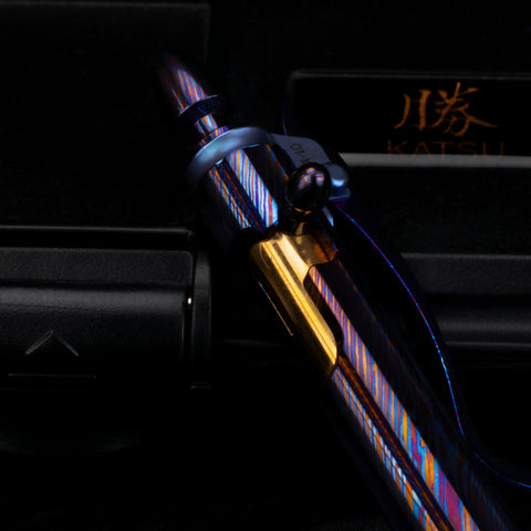 KATSU ZENITH, Full Timascus Frame Tactical Pen, CNC Milled Tokyo Tower Lattice, Bolt-Action, 粋 中山 design, Limited Edition