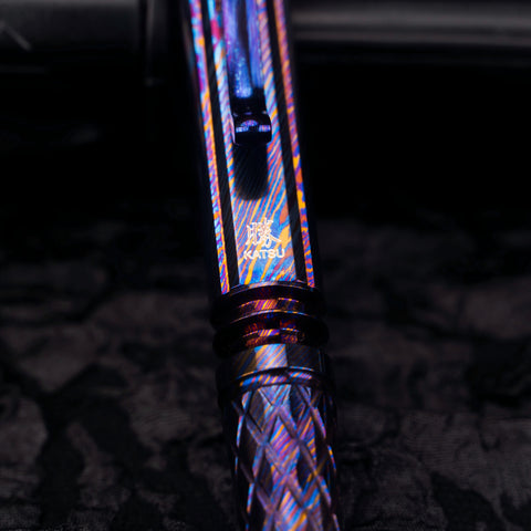 KATSU ZENITH, Full Timascus Frame Tactical Pen, CNC Milled Tokyo Tower Lattice, Bolt-Action, 粋 中山 design, Limited Edition