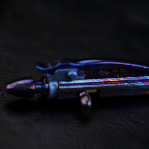 KATSU ZENITH, Full Timascus Frame Tactical Pen, CNC Milled Tokyo Tower Lattice, Bolt-Action, 粋 中山 design, Limited Edition
