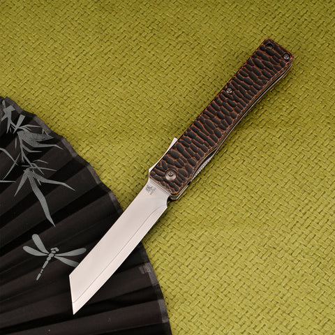 KATSU ZR-1, ZDP-189 Super Steel Blade, Red Copper Handle with Black-Ti Plating & Stonewashed Finish