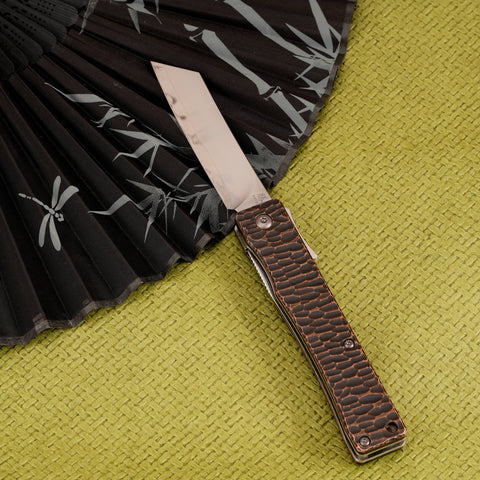 KATSU ZR-1, ZDP-189 Super Steel Blade, Red Copper Handle with Black-Ti Plating & Stonewashed Finish