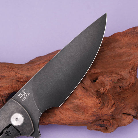 KATSU HABU 02, CPM S90V Convex Grind Blade, Titanium Alloy Handle with Carbon Fiber Inlay, Michael Emler Design
