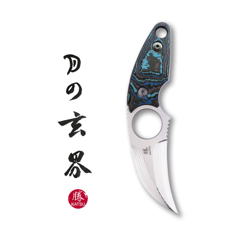 KATSU LUNULE, 17 Layers ZDP-189 Super Steel Mirror Polished Claw Blade, Carbon Fiber Handle, Limited Edition