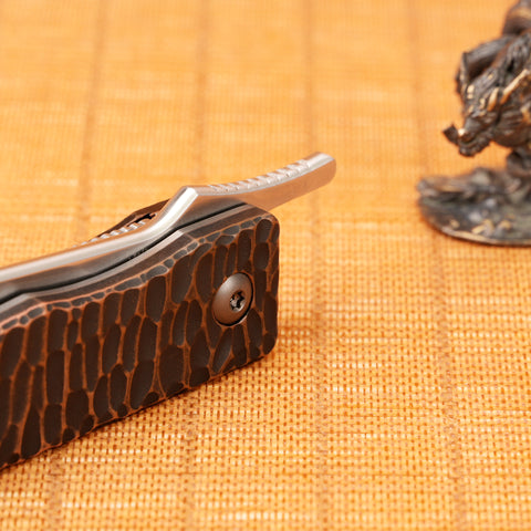 KATSU ZR-1, ZDP-189 Super Steel Blade, Red Copper Handle with Black-Ti Plating & Stonewashed Finish