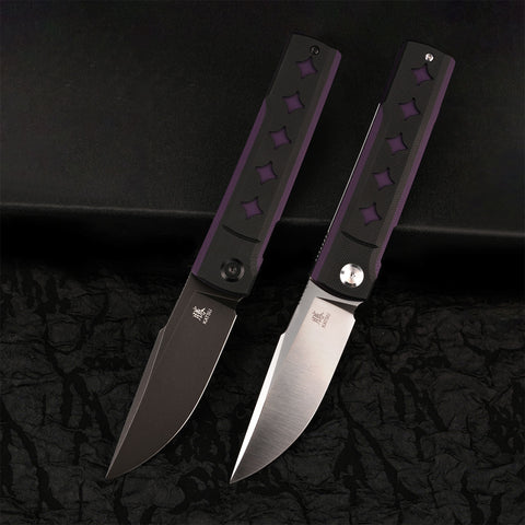 KATSU GENKAI_Kage, Dual-tone Star-shaped Recesses G10 Handle, Satin Finished D2 Steel Blade, Fabian Hobbelen Design