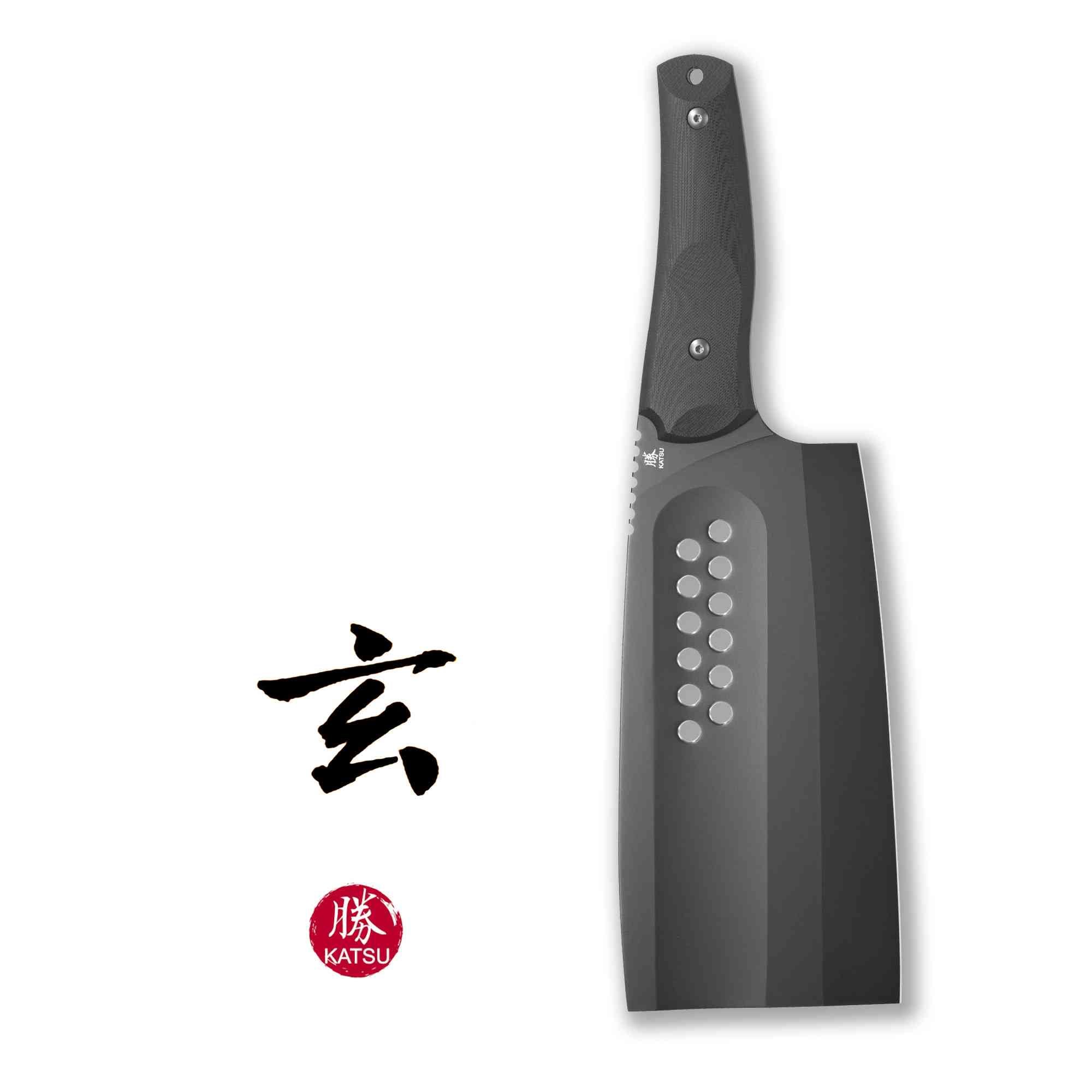 Katsuページ KATSU FB-X1 Heavy Duty Chopper, AUS-10 Blade, Kydex Sheath, Sakura