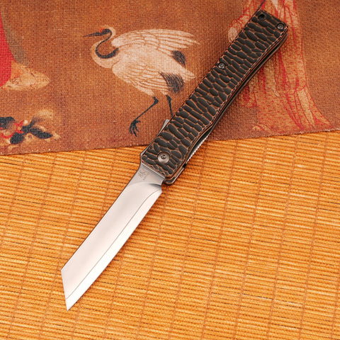 KATSU ZR-1, ZDP-189 Super Steel Blade, Red Copper Handle with Black-Ti Plating & Stonewashed Finish