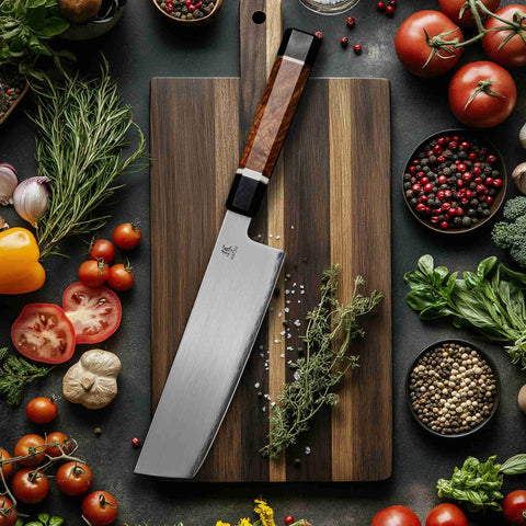 KATSU JK05,ZDP-189 Blade,Japanese Nakiri Kitchen Knife,Padauk Wood Octagonal Handle