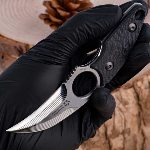 KATSU LUNULE, 17 Layers ZDP-189 Super Steel Mirror Polished Claw Blade, Carbon Fiber Handle, Limited Edition