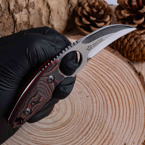 KATSU LUNULE, 17 Layers ZDP-189 Super Steel Mirror Polished Claw Blade, Carbon Fiber Handle, Limited Edition