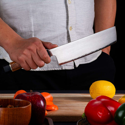 KATSU JK05,ZDP-189 Blade,Japanese Nakiri Kitchen Knife,Padauk Wood Octagonal Handle