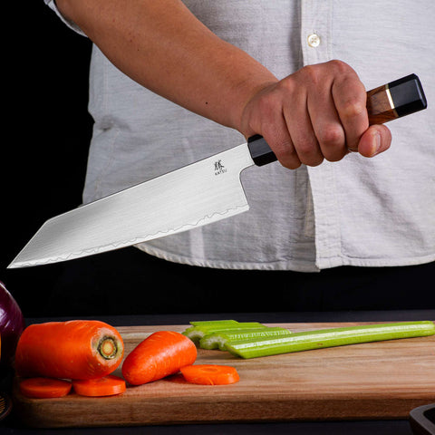 KATSU JK04,ZDP-189 Blade,Japanese Kiritsuke Kitchen Knife,Padauk Wood Octagonal Handle