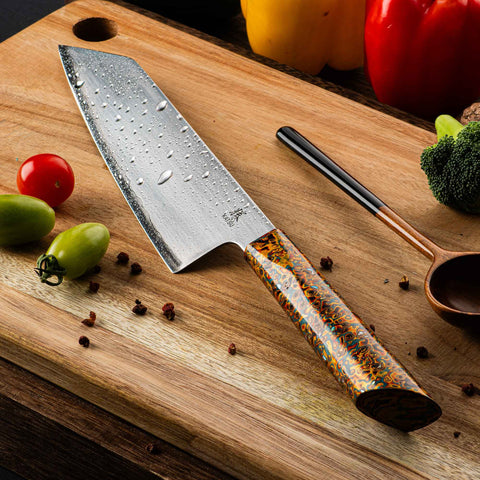 KATSU JK-S1, ZDP-189 Blade, Japanese Kiritsuke Kitchen Knife, Traditional Chinese Lacquer Art Handle, Limited Edition