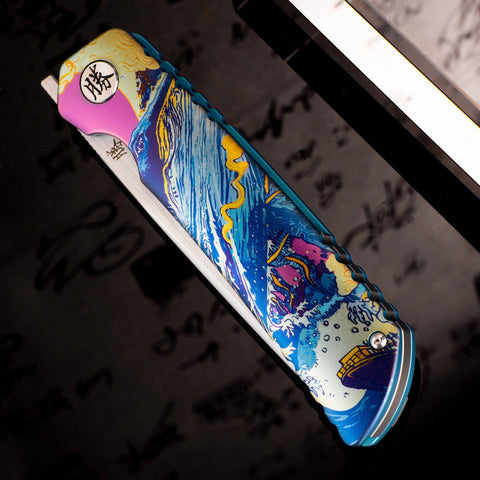 KATSU ZM01, ZDP-189 Super Steel Convex Grind Mirror polished Blade, Anodized Colored Titanium Alloy Handle, Limited Edition