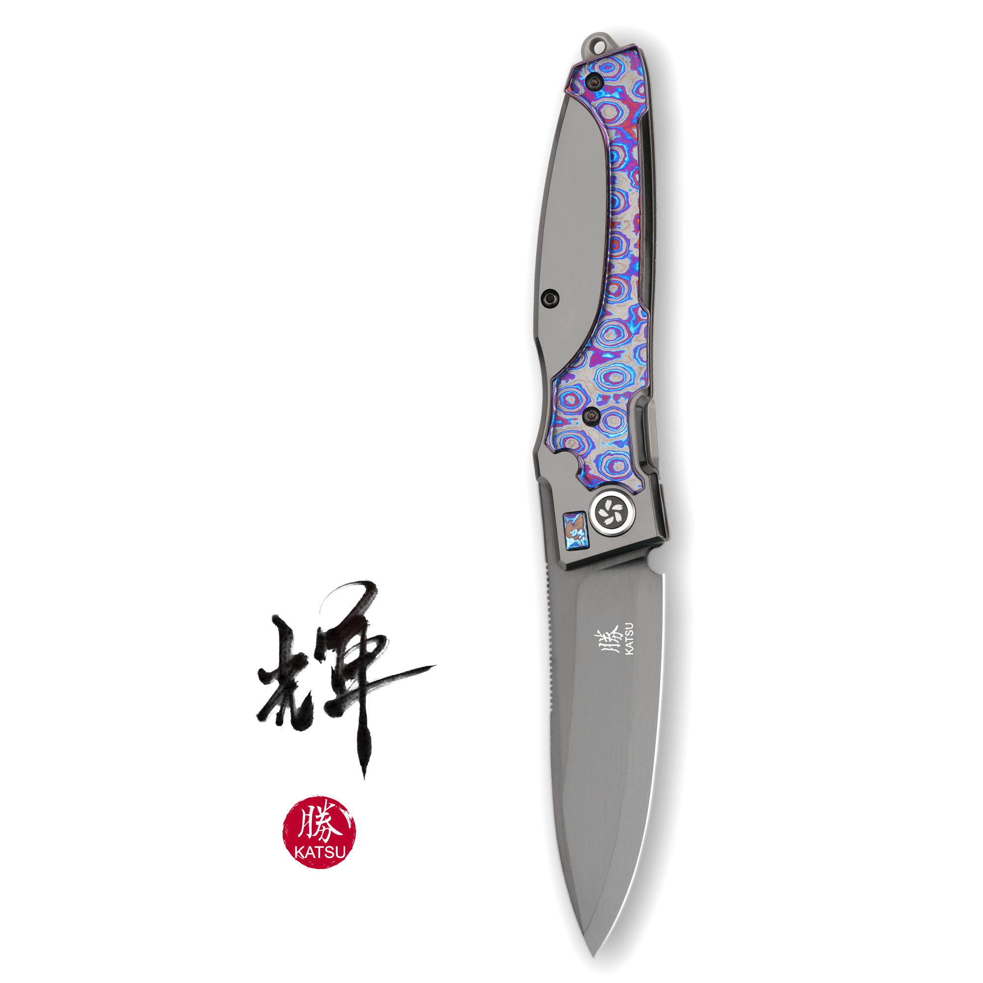 KATSU KS-Z1, Zirconium + Titanium Alloy Handle with Zircuti KATSU KS-Z1, Zirconium + Titanium Alloy Handle with Zircuti