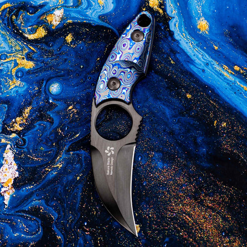KATSU LUMIVANGE, Zircuti (Zirconium Damascus) Handle, DLC Coated ZDP-189 Super Steel Blade with Handmade Brushing Process, Limited Edition