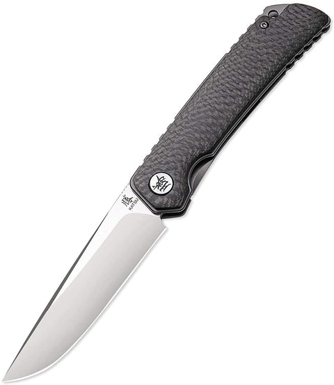 KATSU CK01, Carbon Fiber Handle & 154CM Steel Blade, Leather Sheath - KATSU KNIVES